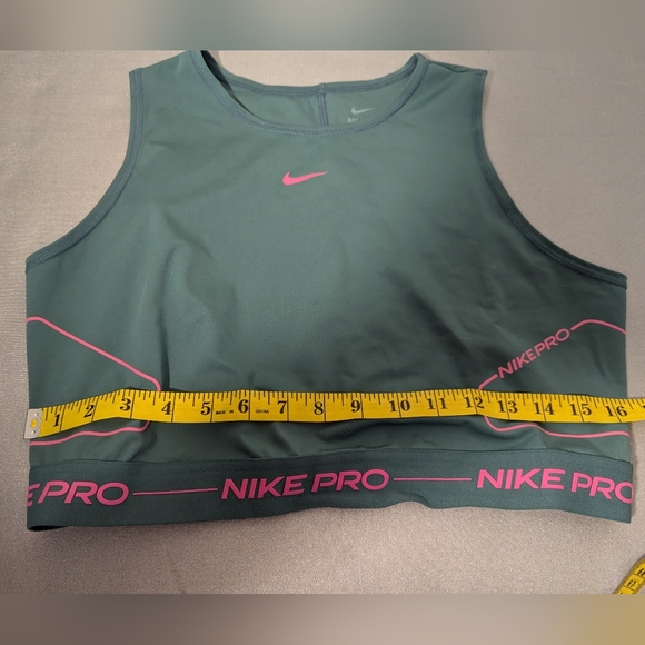Nike Pro Training Dri-FIT Teal Crop Tank Women's Size Large - Picture 6 of 7